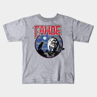 Retro Lake Tahoe California Howling Wolf Kids T-Shirt